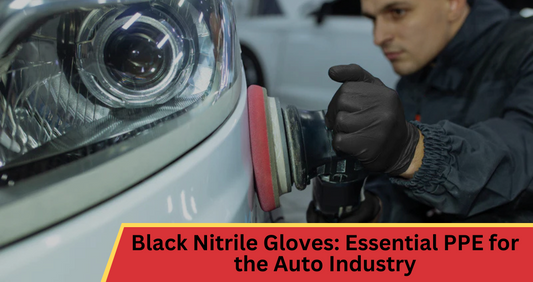 Man Doing Auto Body Work Wearing Black Nitrile Gloves