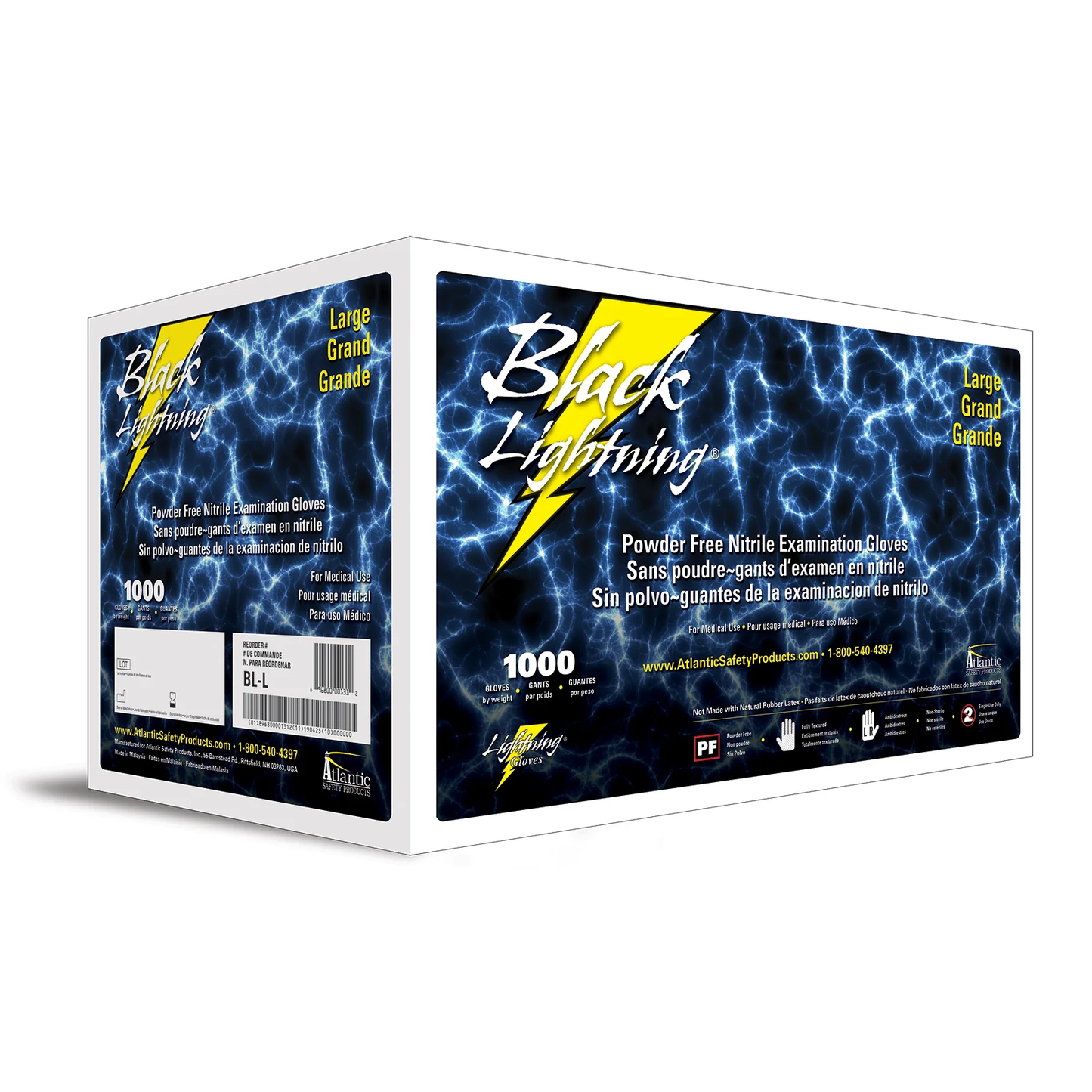 Black Lightning® Automotive Gloves - 1000 Black Nitrile Gloves per Case - Atlantic Safety Products