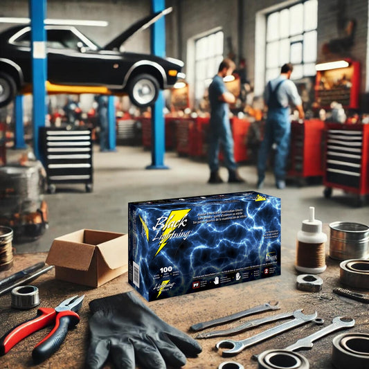 Black Lightning® Automotive Gloves - 1000 Black Nitrile Gloves per Case - Atlantic Safety Products