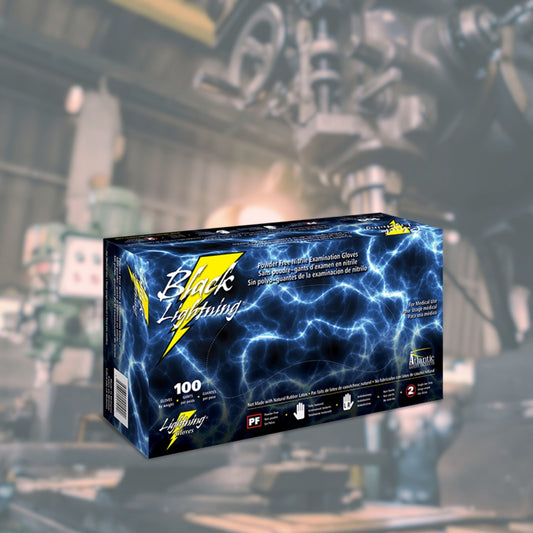 Black Lightning® Industrial Gloves - 1000 Black Nitrile Gloves per Case - Atlantic Safety Products