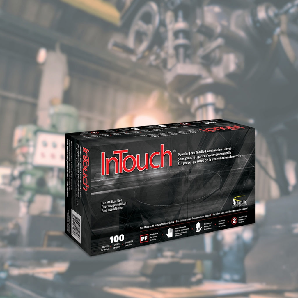 InTouch Industrial - BLACK NITRILE GLOVES - 1000 Black Nitrile Gloves per Case - Atlantic Safety Products
