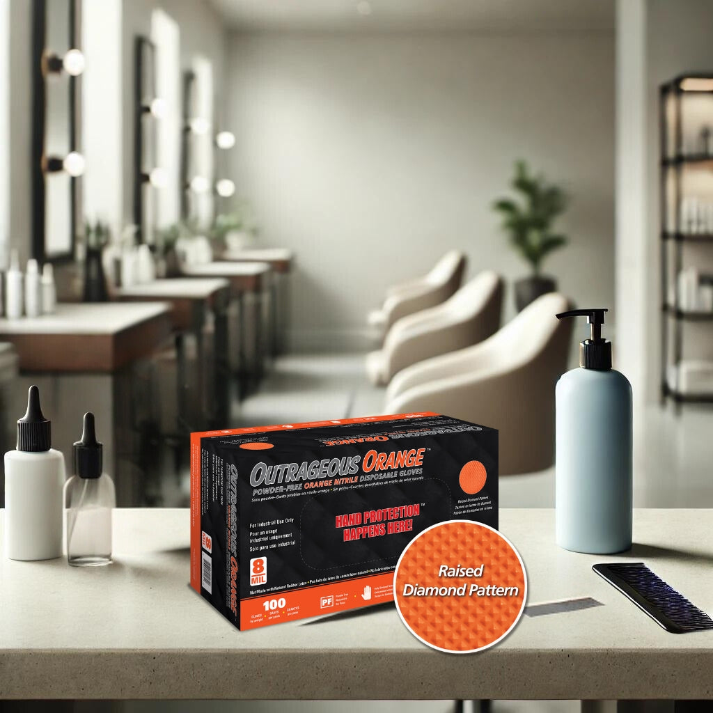 Outrageous Orange Beauty - 1000 Orange Nitrile Gloves per Case - Atlantic Safety Products