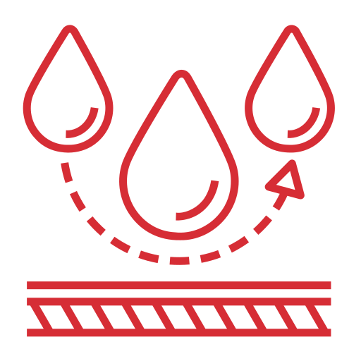 Waterproof icon of drops of water bouncing off a surface