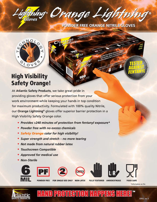 Orange Lightning Gloves Spec Sheet