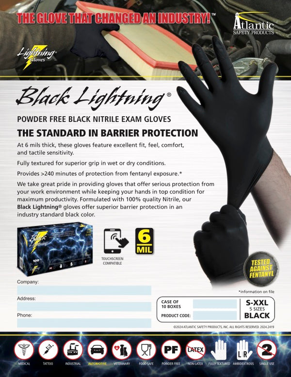 Black Lightning® Gloves Sales Sheet