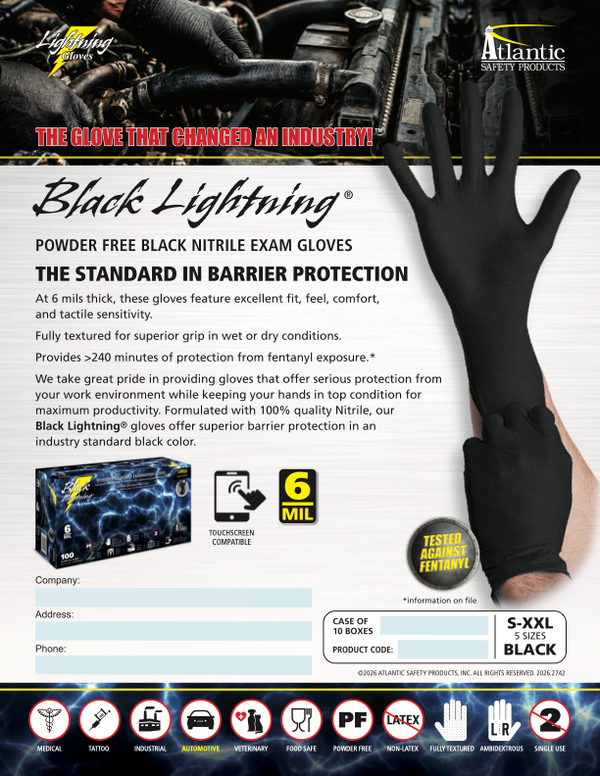 Black Lightning® Gloves Sales Sheet
