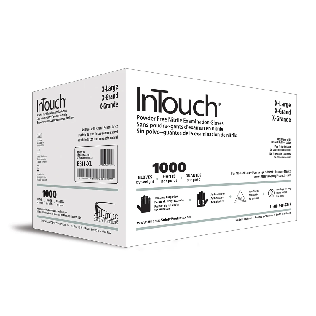 InTouch - BLACK NITRILE EXAM GLOVES - 1000 Gloves Case