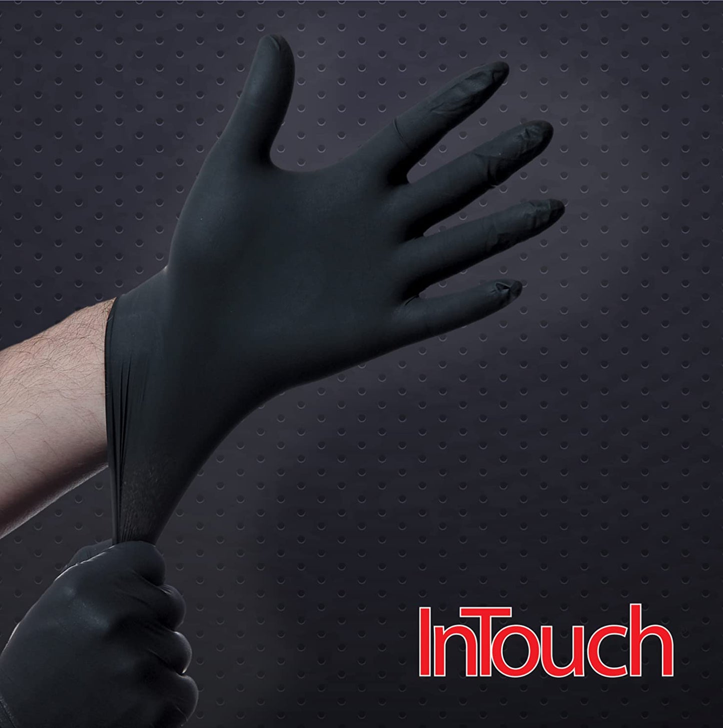 InTouch - BLACK NITRILE EXAM GLOVES - 1000 Gloves Case