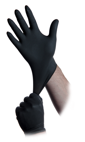 InTouch - BLACK NITRILE EXAM GLOVES - 1000 Gloves Case