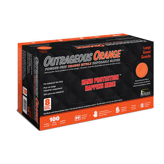 Outrageous Orange - 1000 Orange Nitrile Gloves per Case - Atlantic Safety Products
